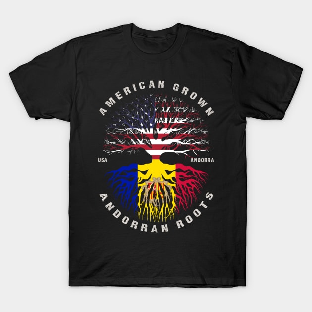 American Grown Andorran Roots Andorra Flag T-Shirt by heart teeshirt